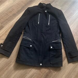 DKNY Black Utility Jacket with High Collar